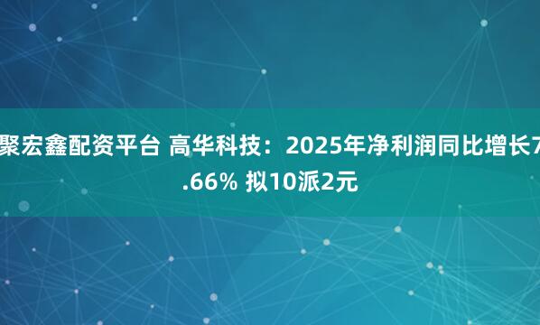 聚宏鑫配资平台 高华科技：2025年净利润同比增长7.66% 拟10派2元